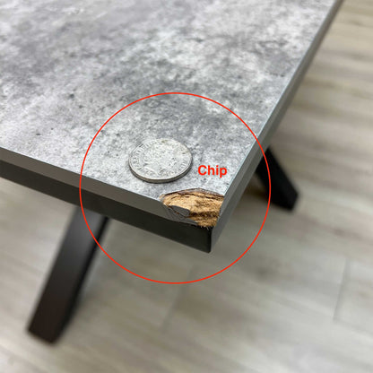 'Moon’ Grey Concrete Effect Pop-Up Extending Dining Table
