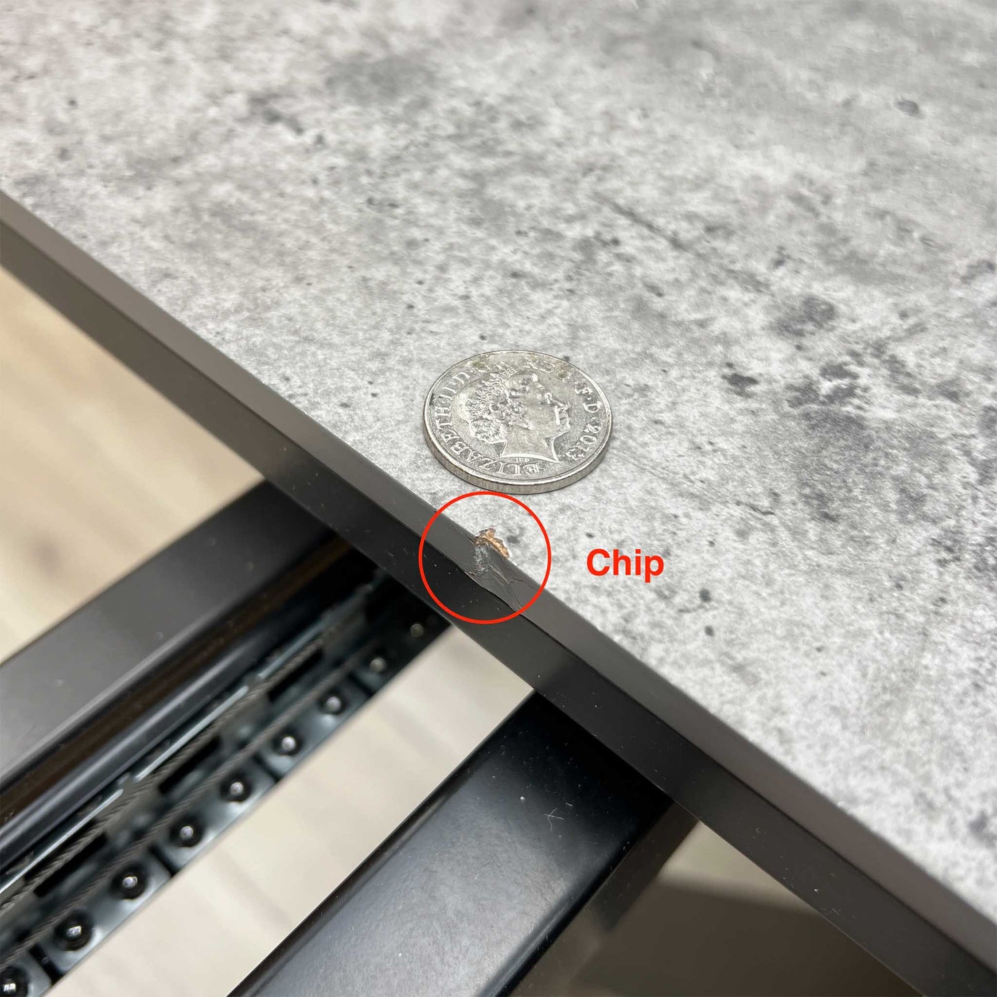 'Moon’ Grey Concrete Effect Pop-Up Extending Dining Table