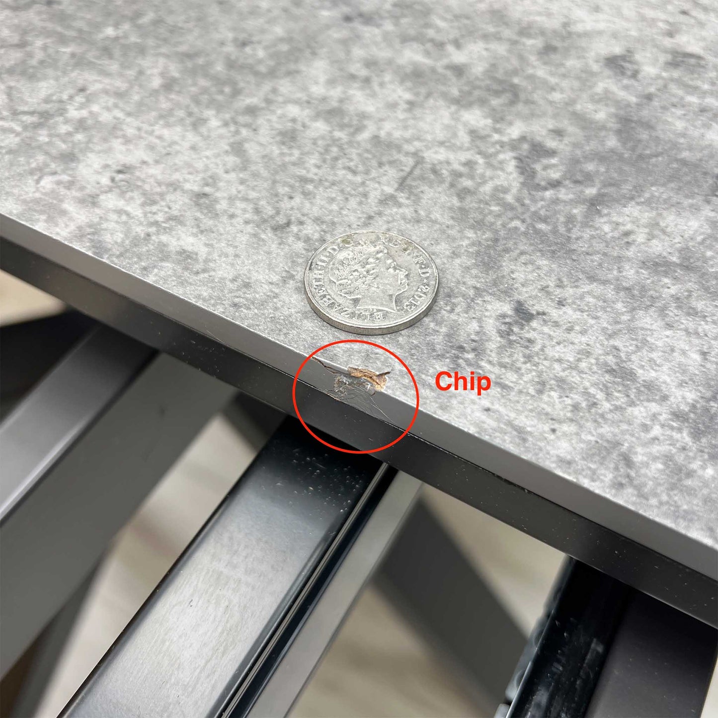 'Moon’ Grey Concrete Effect Pop-Up Extending Dining Table