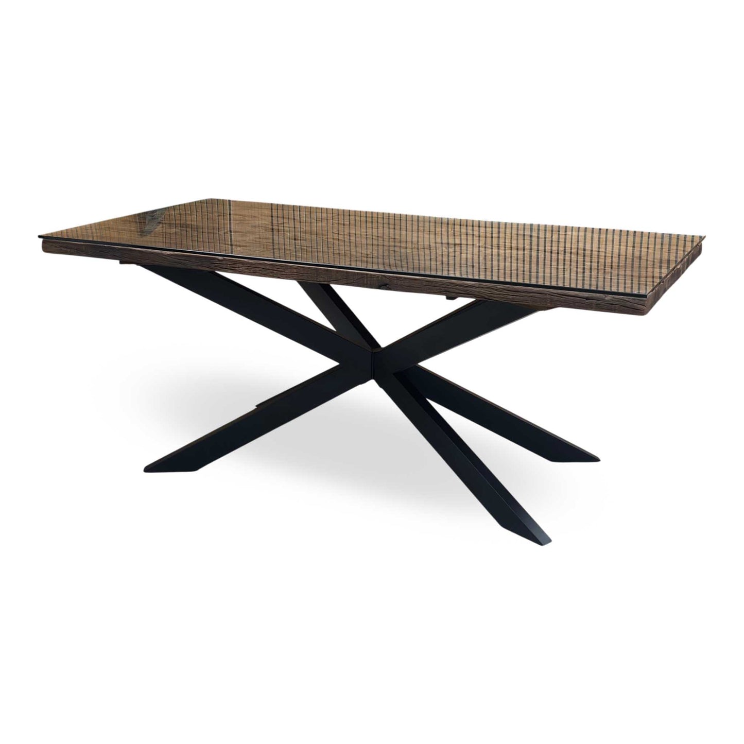 ‘Kiara’ Small Rectangular Dining Table with Black Legs