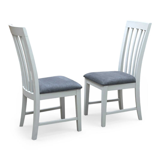 'Hamilton’ High Back Wooden Chair with Taupe Legs Set of 2