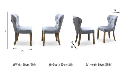 ‘Barrow’ Grey Fabric Set of 2 Dining Chairs
