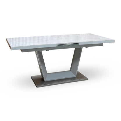 ‘Grigio’ High Gloss Ceramic Top Large Pop-Up Extending Dining Table
