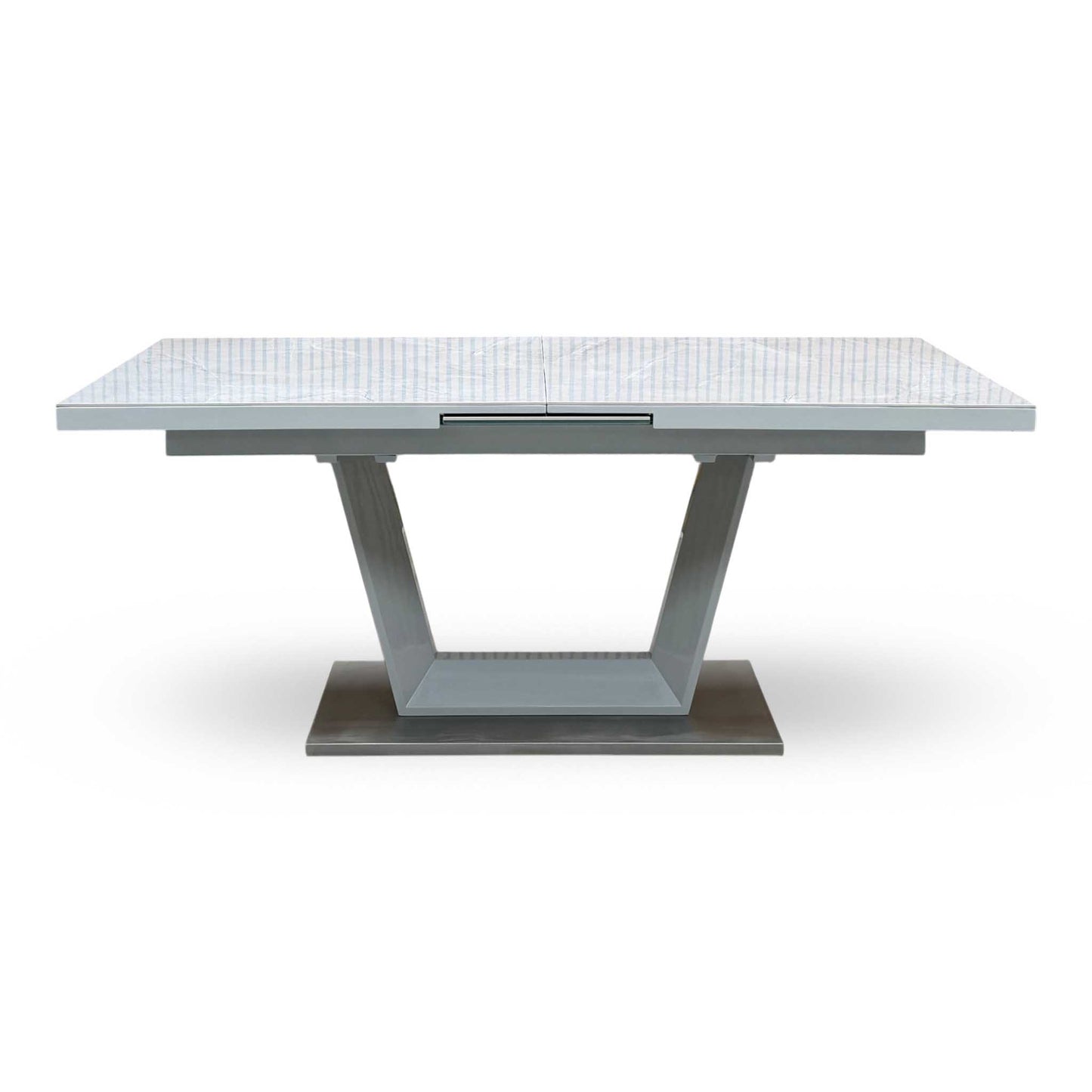 ‘Grigio’ High Gloss Ceramic Top Large Pop-Up Extending Dining Table