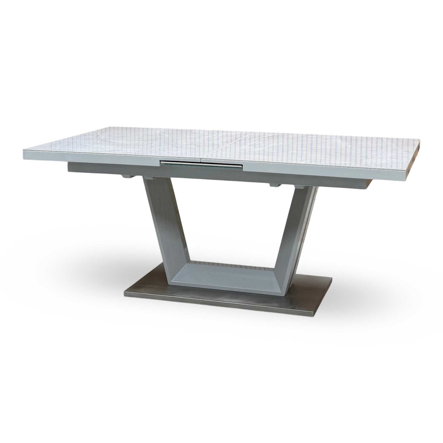 ‘Grigio’ High Gloss Ceramic Top Large Pop-Up Extending Dining Table