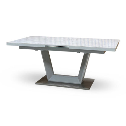 ‘Grigio’ High Gloss Ceramic Top Large Pop-Up Extending Dining Table