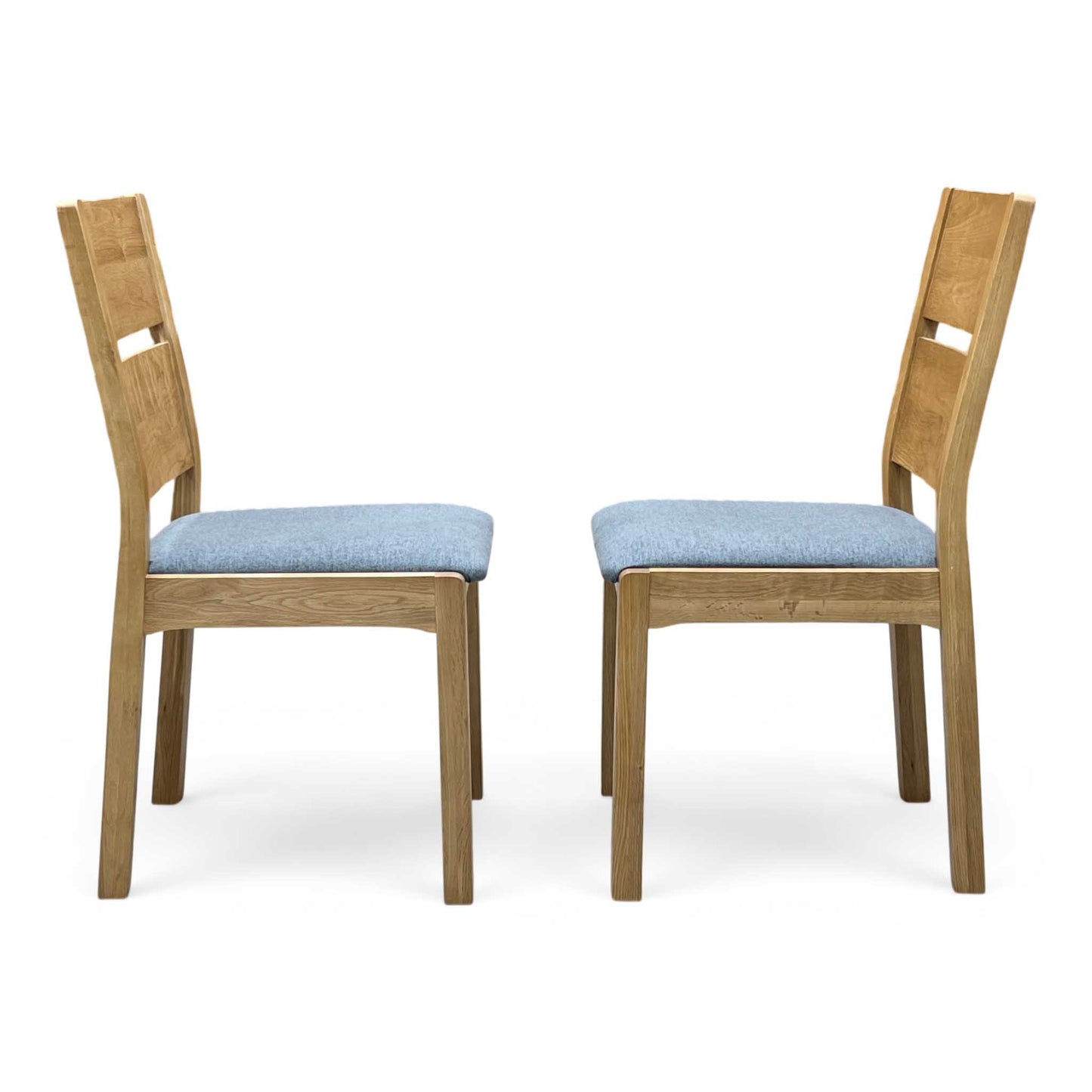 ‘Bakerloo’ Solid Oak wooden Pair of Dining Chairs