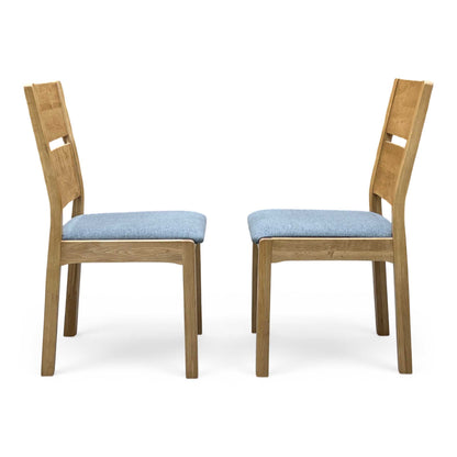 ‘Bakerloo’ Solid Oak wooden Pair of Dining Chairs