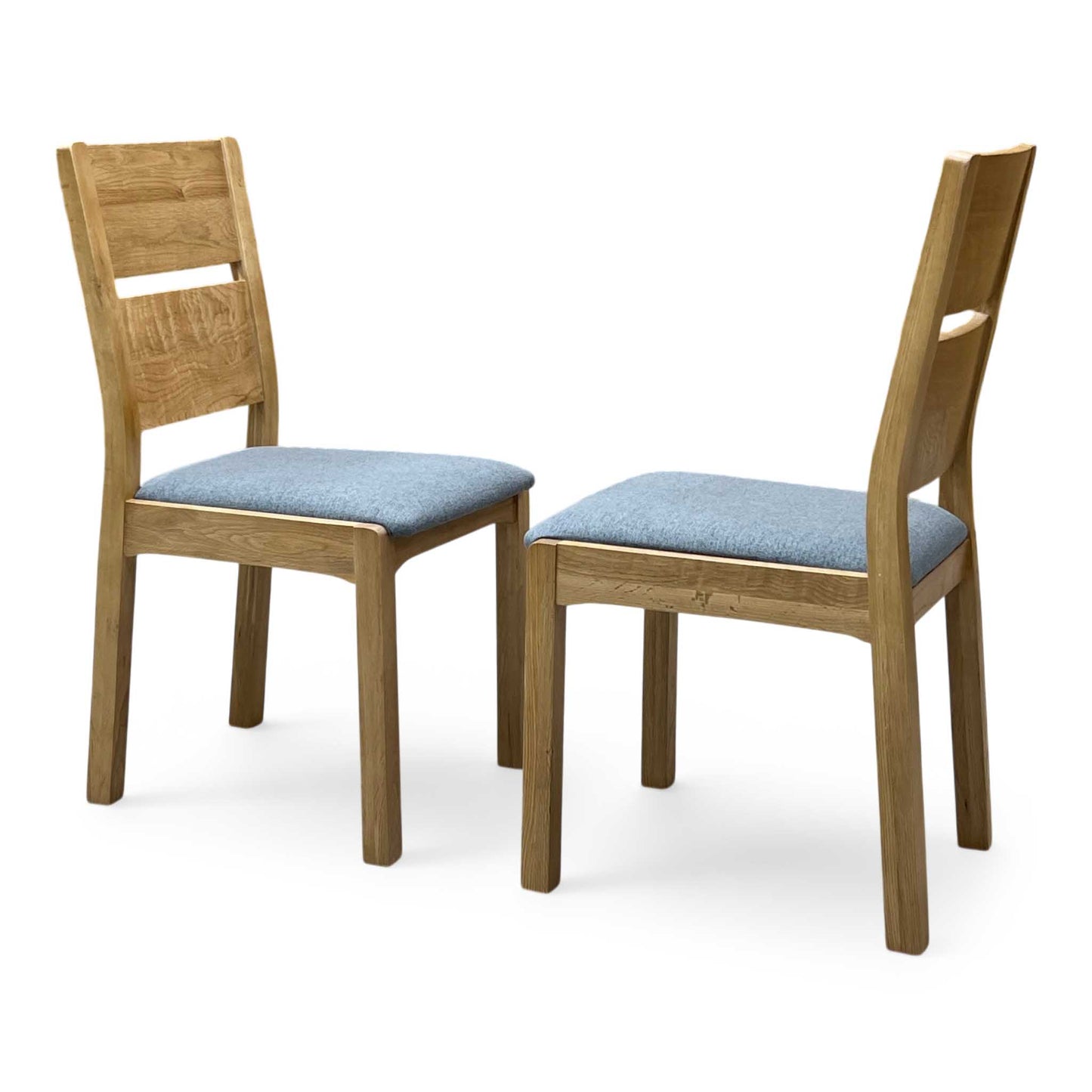 ‘Bakerloo’ Solid Oak wooden Pair of Dining Chairs