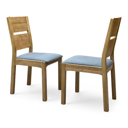 ‘Bakerloo’ Solid Oak wooden Pair of Dining Chairs