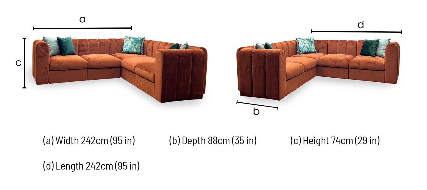 ‘New Sofables’ So Together Rust Orange Sofables Splendour Fabric Modular Corner Sofa