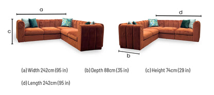 ‘New Sofables’ So Together Rust Orange Sofables Splendour Fabric Modular Corner Sofa
