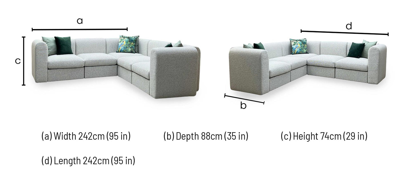 ‘New Sofables’ So Together Oatmeal Fabric Non Fluted Modular Corner Sofa