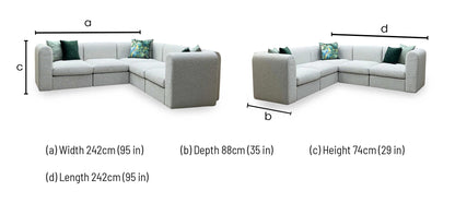 ‘New Sofables’ So Together Oatmeal Fabric Non Fluted Modular Corner Sofa
