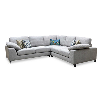 ‘Euphoria’ Silver Breeze Plain Fabric 2 Corner 2 Sofa