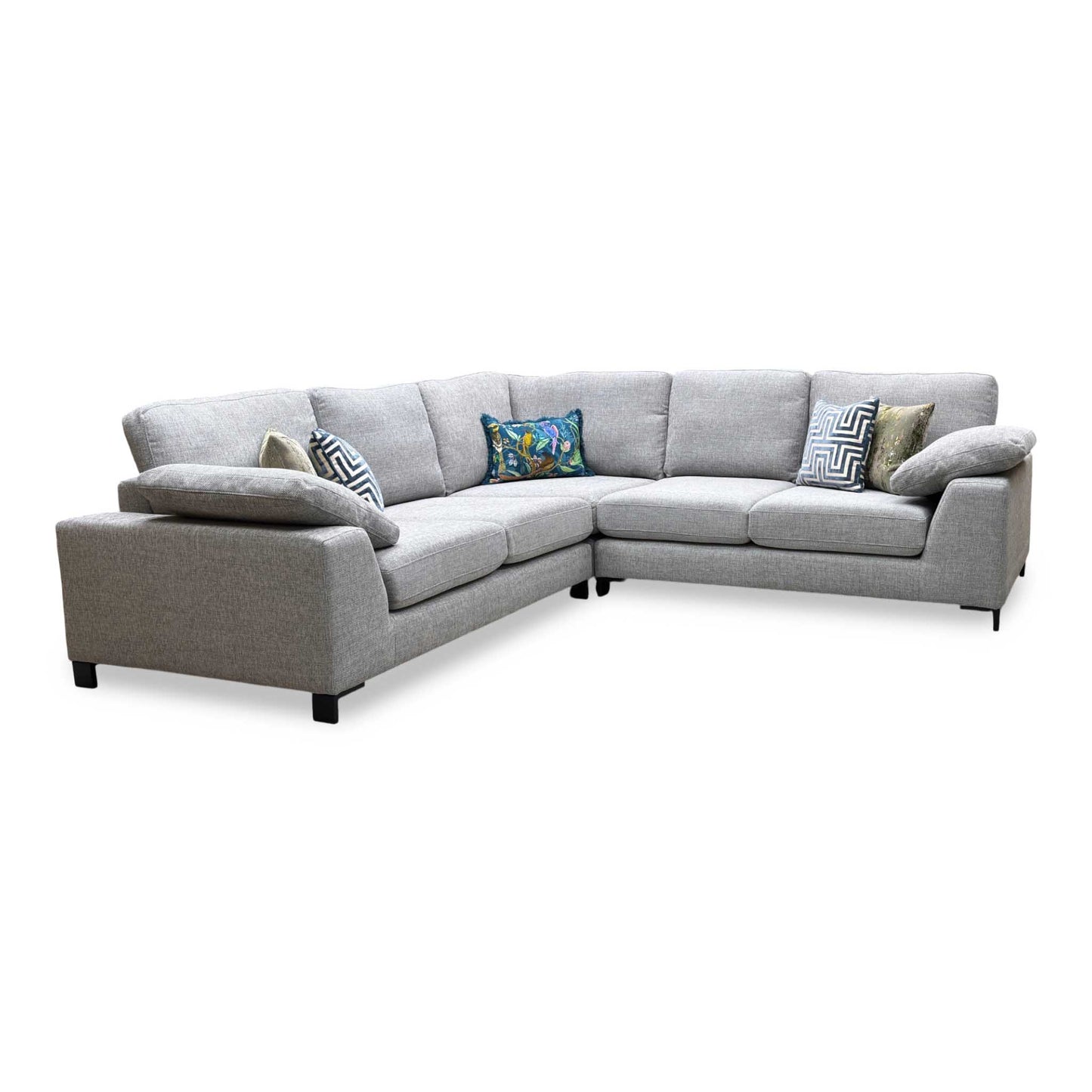 ‘Euphoria’ Silver Breeze Plain Fabric 2 Corner 2 Sofa