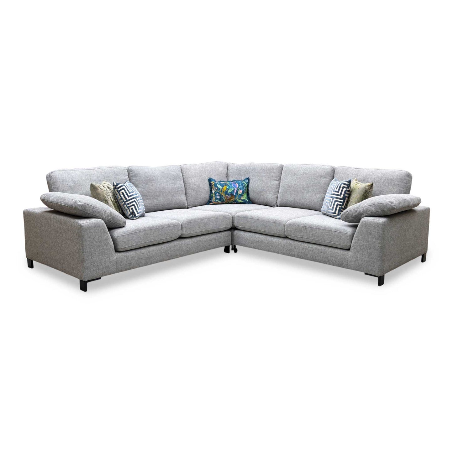 ‘Euphoria’ Silver Breeze Plain Fabric 2 Corner 2 Sofa