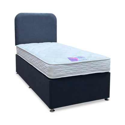 ‘Billy’ Carbon Grey Fabric Guest Bed Including 2x mattress - Single