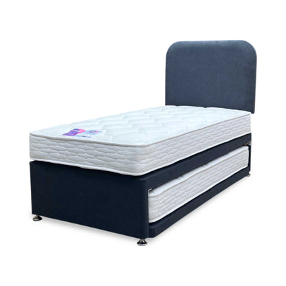 ‘Billy’ Carbon Grey Fabric Guest Bed Including 2x mattress - Single