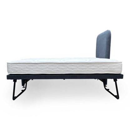 ‘Billy’ Carbon Grey Fabric Guest Bed Including 2x mattress - Single