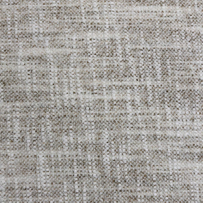High-definition close-up macro view of the Fab MGA R04 Beige upholstery fabric, detailing the rich woven textile pattern, durable neutral yarn density, and soft tactile weave.