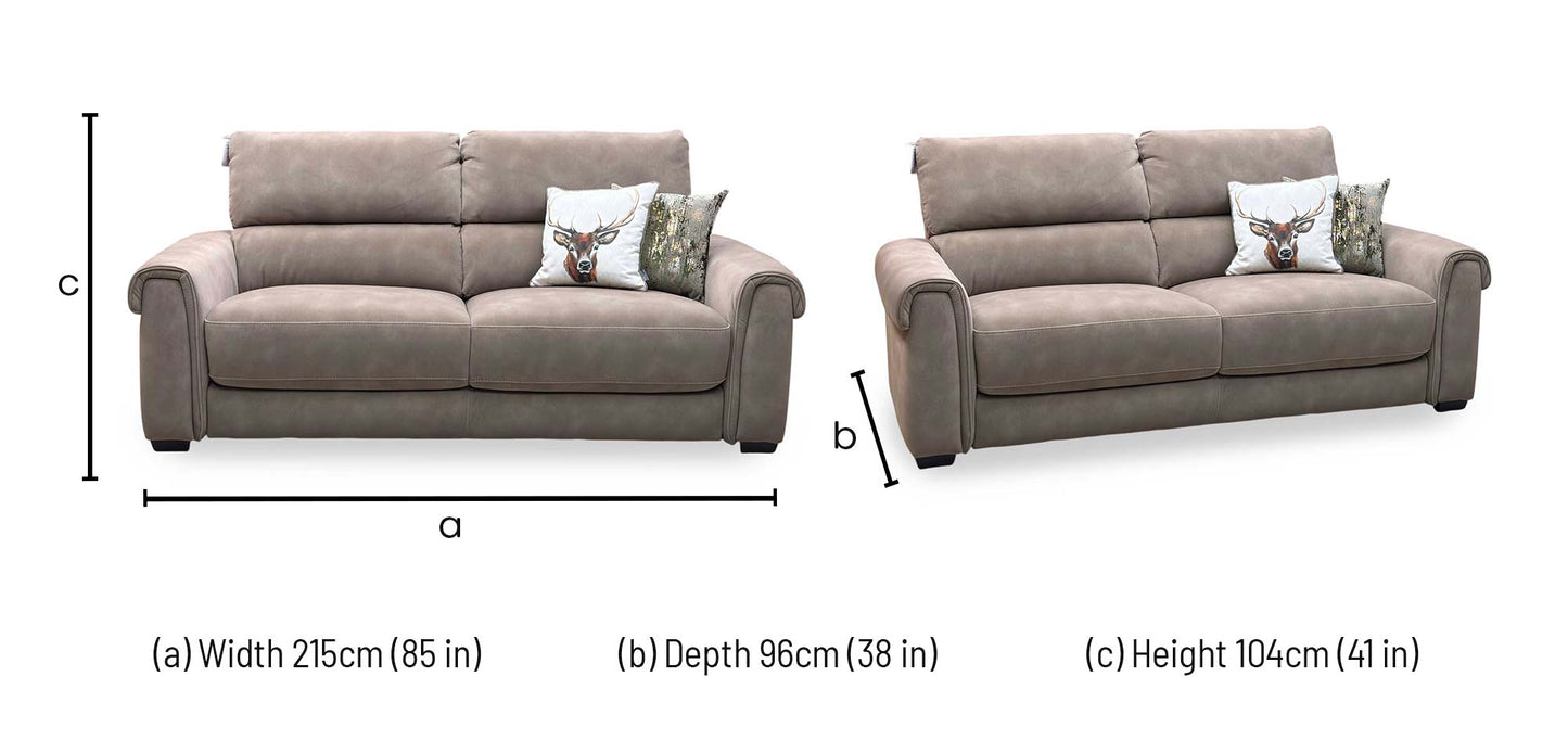 ‘Nixon’ Dexter Sand 43507 Fabric 3 Seater Sofa