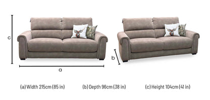‘Nixon’ Dexter Sand 43507 Fabric 3 Seater Sofa