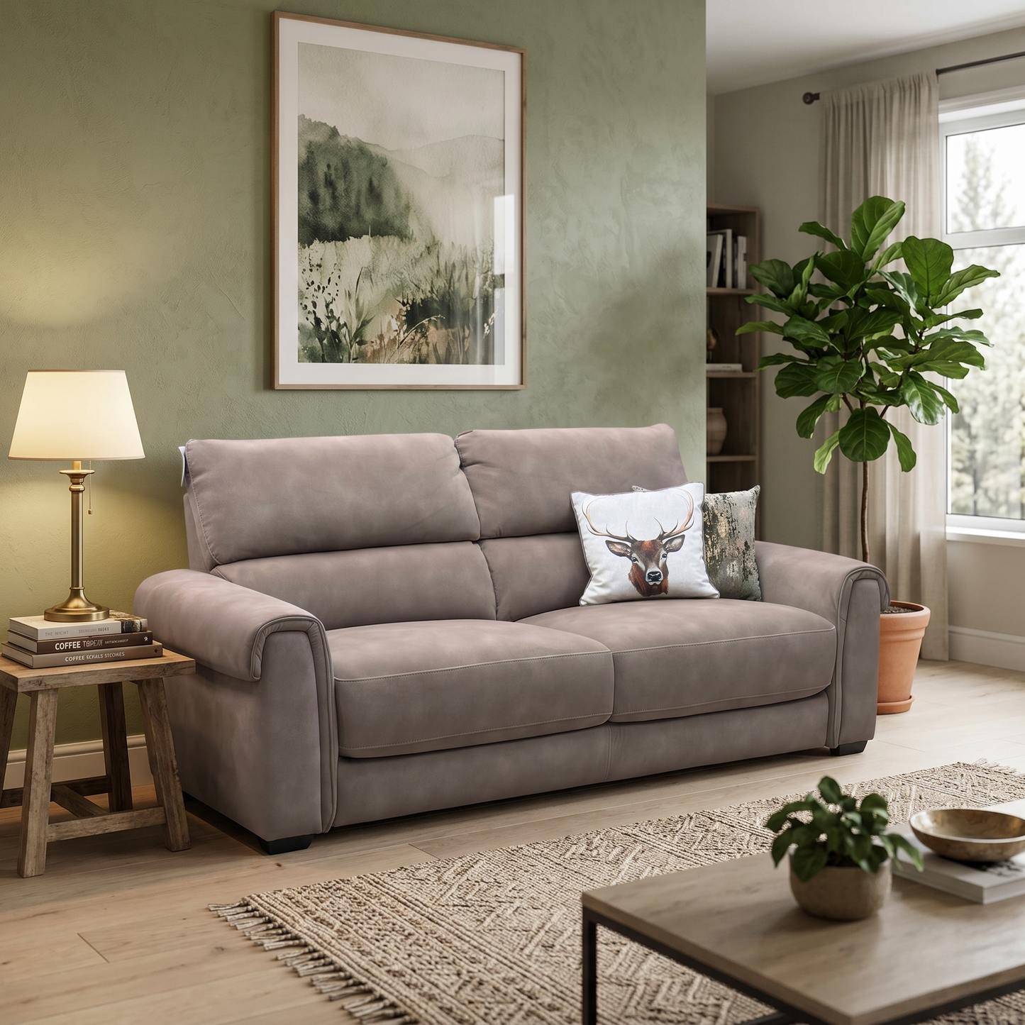 ‘Nixon’ Dexter Sand 43507 Fabric 3 Seater Sofa