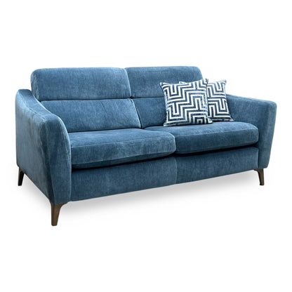 ‘Moderna’ Mht Airforce Blue Sw Linen Fabric 2+2 Seater Sofa Set - Power Recliner Sofa & Standard Sofa