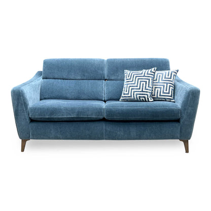‘Moderna’ Mht Airforce Blue Sw Linen Fabric 2+2 Seater Sofa Set - Power Recliner Sofa & Standard Sofa
