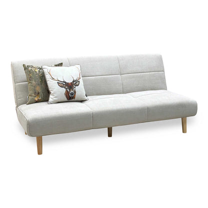 ‘Miyagi’ Beige Linen Fabric Futon Sofa Bed
