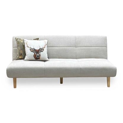 ‘Miyagi’ Beige Linen Fabric Futon Sofa Bed