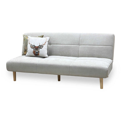 ‘Miyagi’ Beige Linen Fabric Futon Sofa Bed