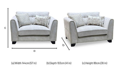 ‘Mariah’ Dapple Ivory-Tri Brass Insert Fabric Classic Back Snuggler Chair