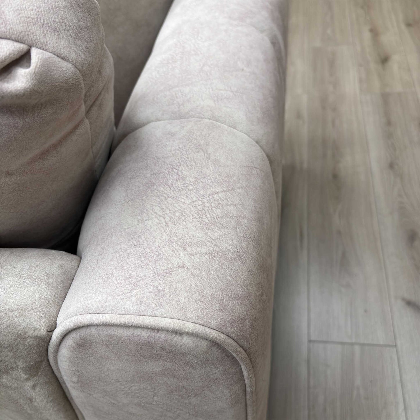 ‘Mariah’ Dapple Ivory-Tri Brass Insert Fabric Classic Back Snuggler Chair