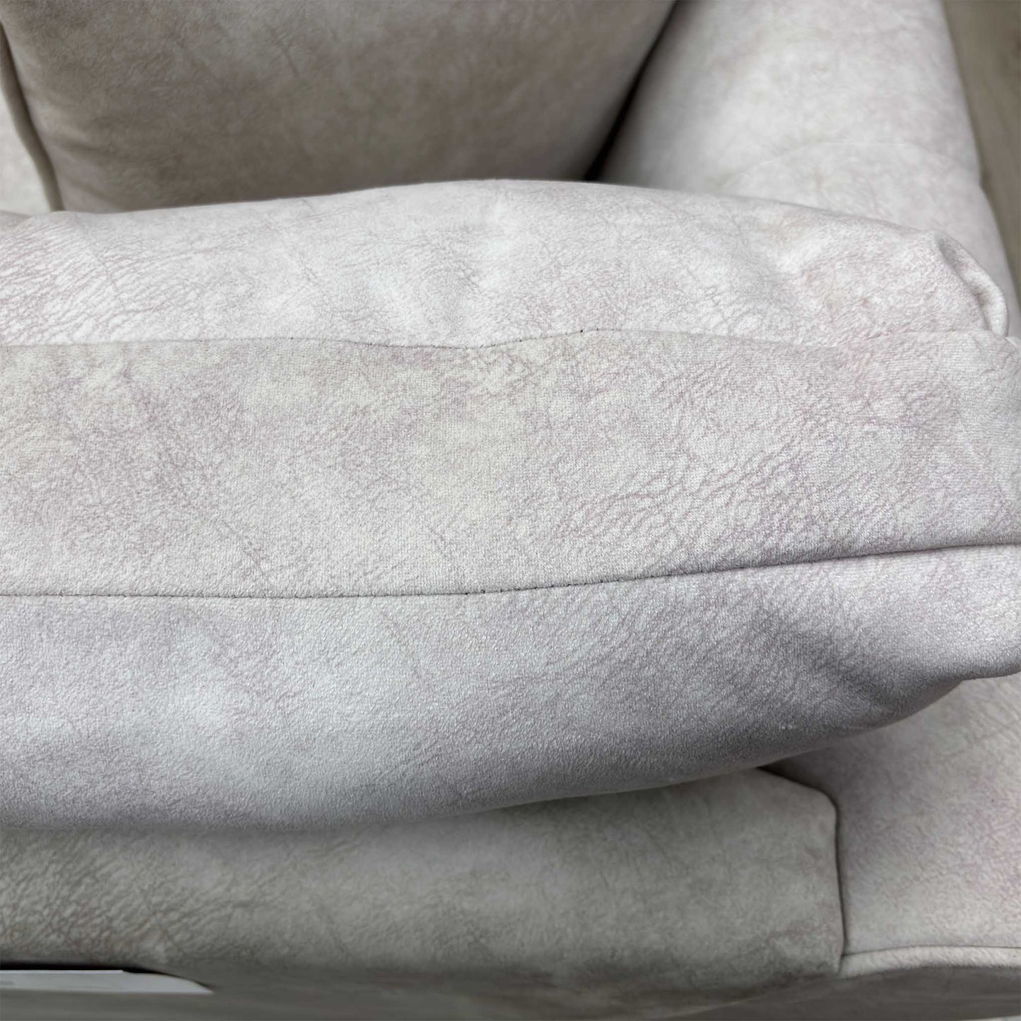 ‘Mariah’ Dapple Ivory-Tri Brass Insert Fabric Classic Back Snuggler Chairs - Set of 2