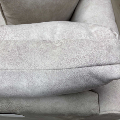 ‘Mariah’ Dapple Ivory-Tri Brass Insert Fabric Classic Back Snuggler Chairs - Set of 2
