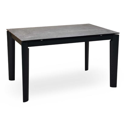 'Connubia ‘Rosa’ Brown Wdn Grp-Brz Ceramic Top Extending Dining Table with Wooden Legs Furniture Village