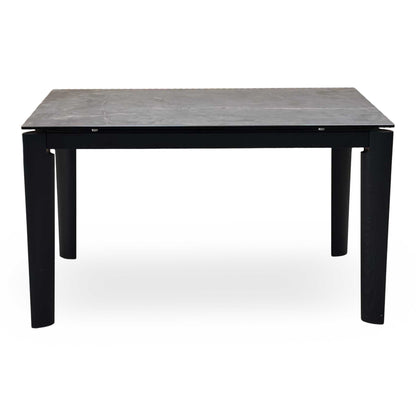 'Connubia ‘Rosa’ Brown Wdn Grp-Brz Ceramic Top Extending Dining Table with Wooden Legs Furniture Village