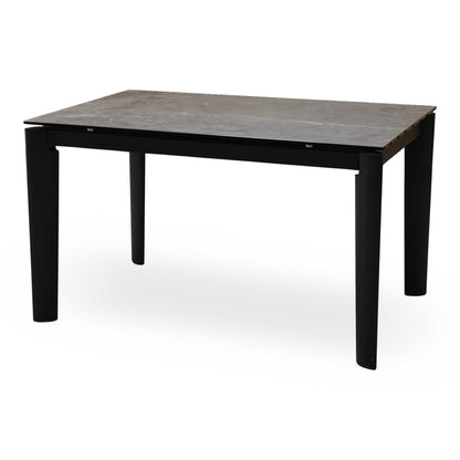 'Connubia ‘Rosa’ Brown Wdn Grp-Brz Ceramic Top Extending Dining Table with Wooden Legs Furniture Village