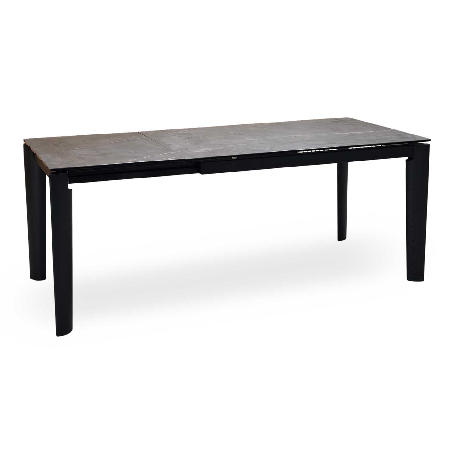 'Connubia ‘Rosa’ Brown Wdn Grp-Brz Ceramic Top Extending Dining Table with Wooden Legs Furniture Village