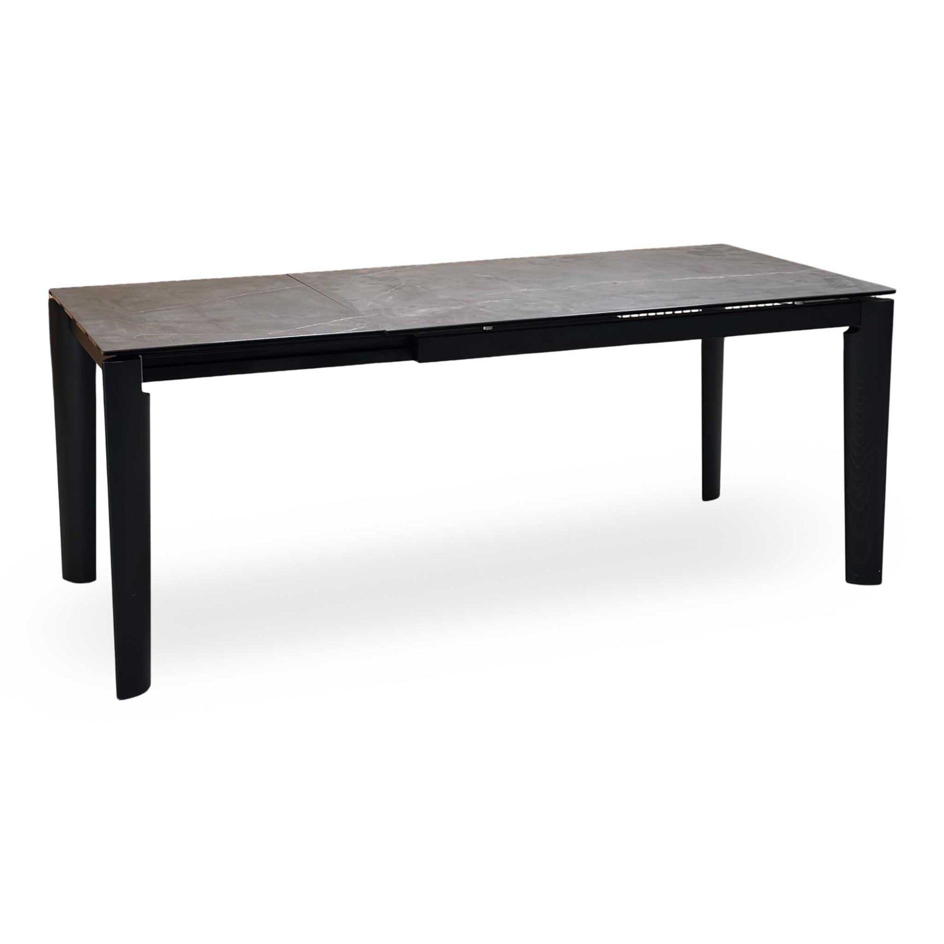 'Connubia ‘Rosa’ Brown Wdn Grp-Brz Ceramic Top Extending Dining Table with Wooden Legs Furniture Village