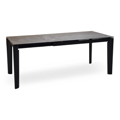'Connubia ‘Rosa’ Brown Wdn Grp-Brz Ceramic Top Extending Dining Table with Wooden Legs Furniture Village