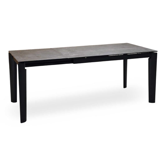 'Connubia ‘Rosa’ Brown Wdn Grp-Brz Ceramic Top Extending Dining Table with Wooden Legs Furniture Village