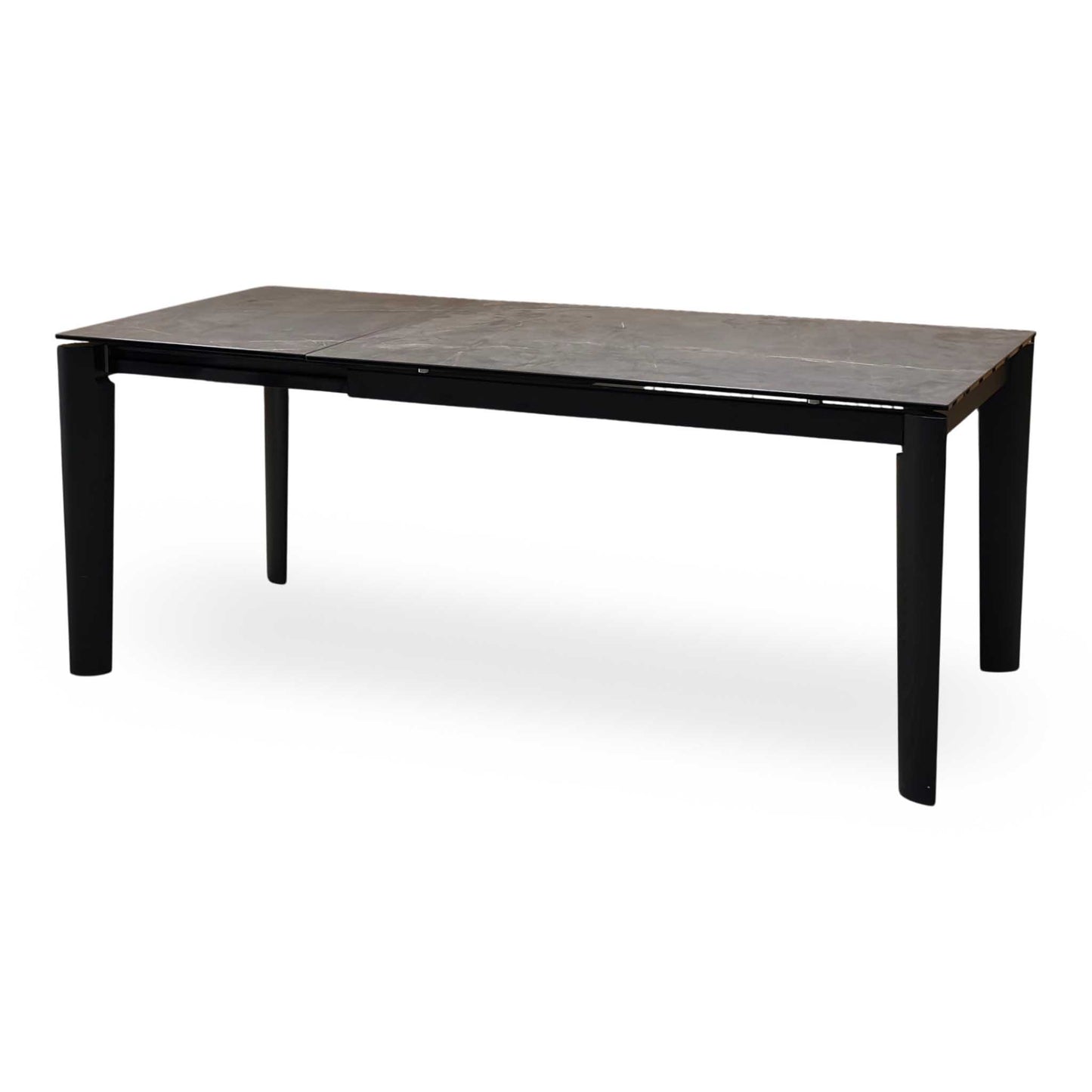 'Connubia ‘Rosa’ Brown Wdn Grp-Brz Ceramic Top Extending Dining Table with Wooden Legs Furniture Village