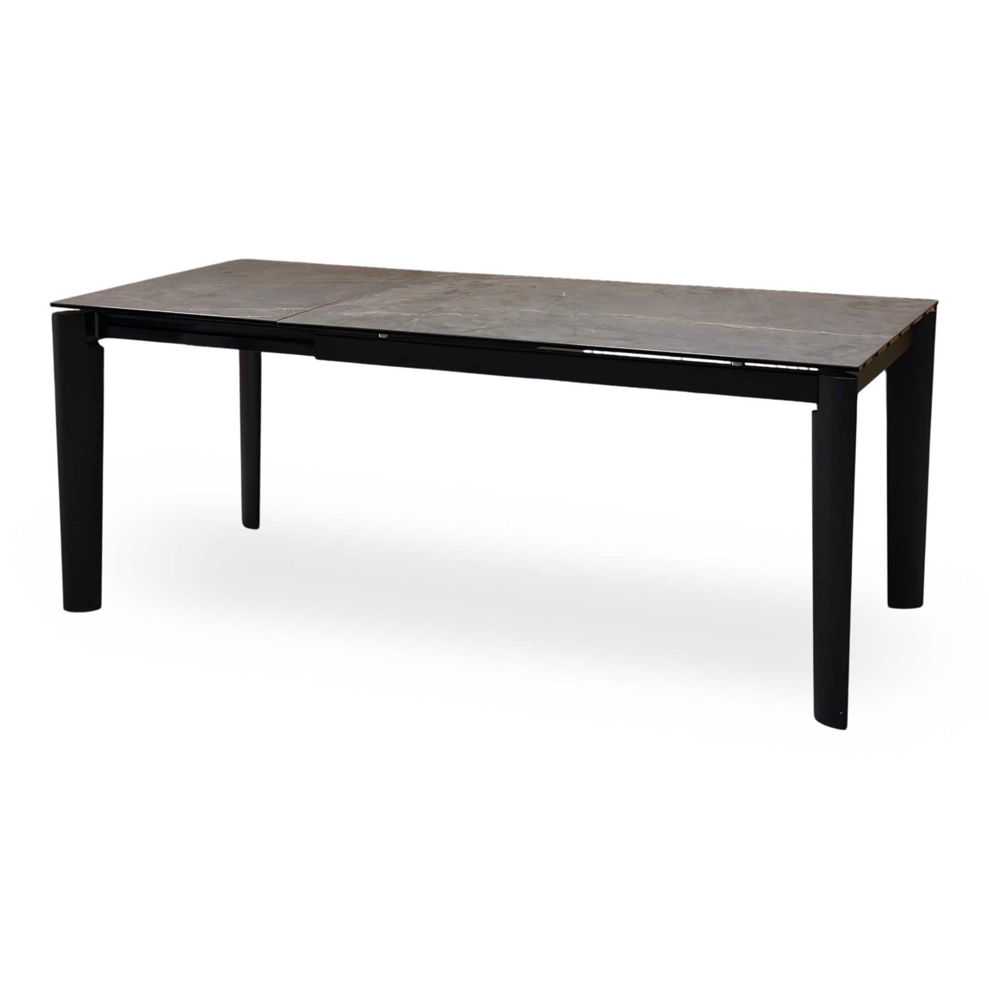 'Connubia ‘Rosa’ Brown Wdn Grp-Brz Ceramic Top Extending Dining Table with Wooden Legs Furniture Village
