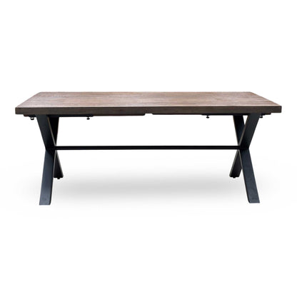 'Mars' Dark Oak Solid Oak 190cm Dining Table with X-Shaped Legs