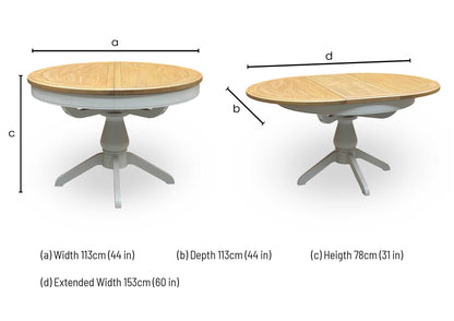 Furnitureland ‘Hamilton’ Solid Oak Round Extending Dining Table Furniture Village