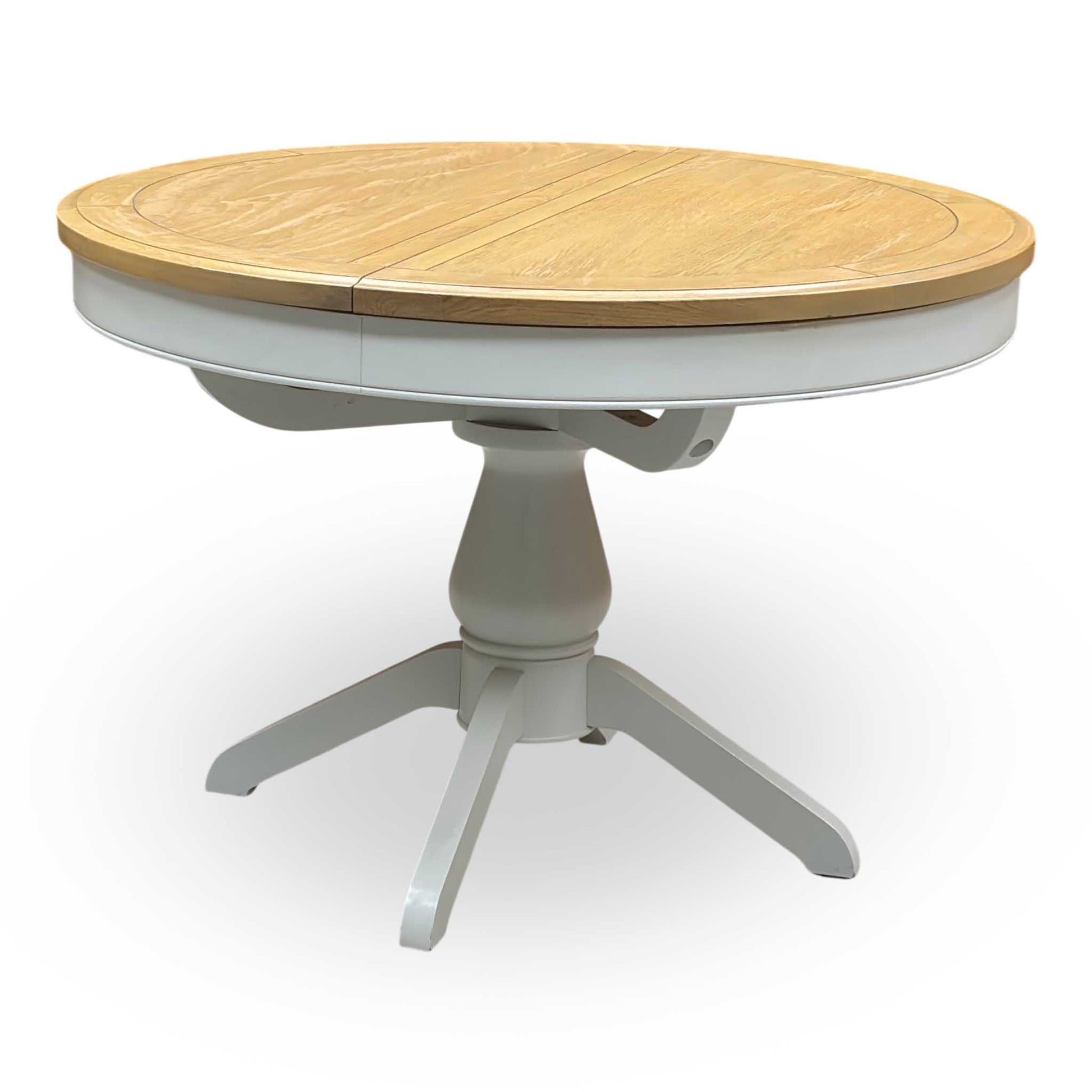 Furnitureland ‘Hamilton’ Solid Oak Round Extending Dining Table Furniture Village