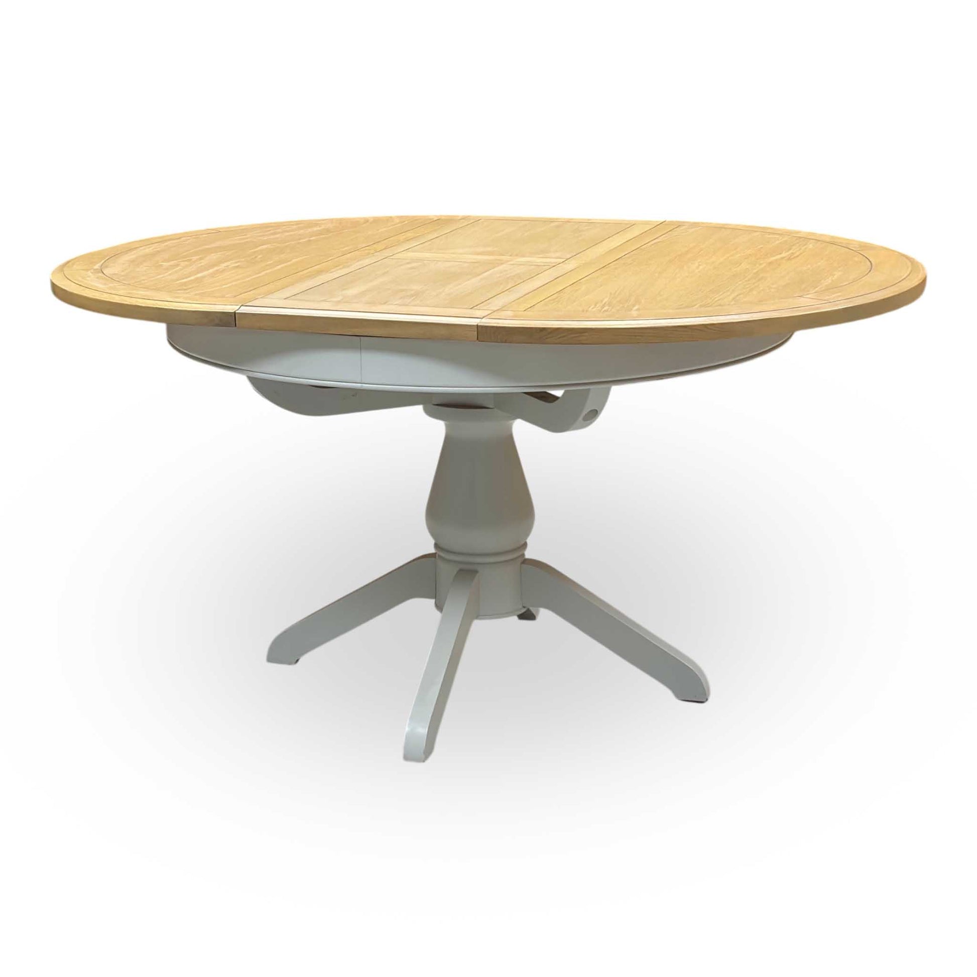 Furnitureland ‘Hamilton’ Solid Oak Round Extending Dining Table Furniture Village